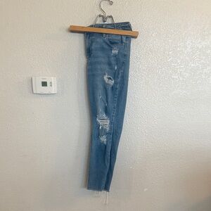 Old Navy Medium Blue Distressed Skinny Jeans